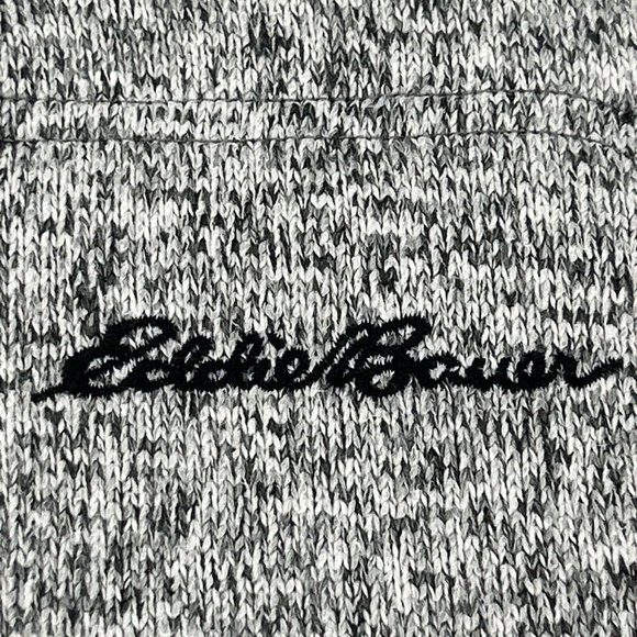 Eddie Bauer‎ Sweater Men's L Heather Pirate Black 1/4 Zip Pullover Fleece Pocket - Picture 2 of 11